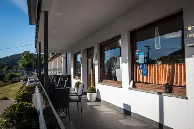 Ein Balkon oder eine Terrasse in der Unterkunft Hotel an der Nordschleife