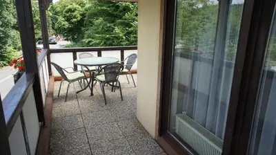 Ein Balkon oder eine Terrasse in der Unterkunft Ferienhaus Dreilinge
