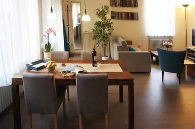 Ein Sitzbereich in der Unterkunft Ferienhaus Dreilinge