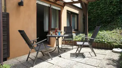 Ein Patio oder anderer Außenbereich in der Unterkunft Ferienhaus Dreilinge
