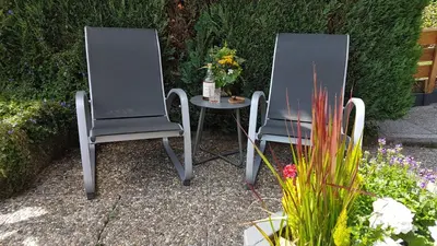 Ein Garten an der Unterkunft Ferienwohnung Brillant am Nationalpark Hunsrück-Hochwald