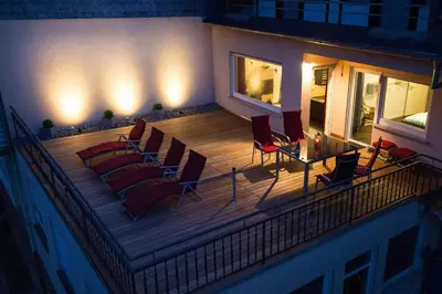 Ein Balkon oder eine Terrasse in der Unterkunft Ferienwohnung Sonnendeck