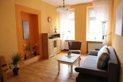 Ein Sitzbereich in der Unterkunft Ferienwohnung Meuser
