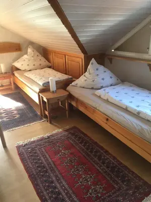 Ein Bett oder Betten in einem Zimmer der Unterkunft Ferienwohnung Nett