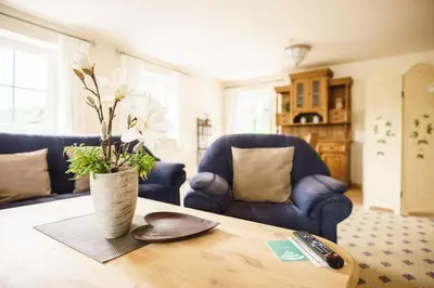 Ein Sitzbereich in der Unterkunft Landhaus Zimmermann
