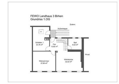 Grundriss der Unterkunft Landhaus 3 Birken