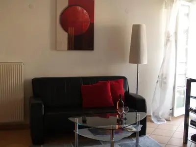 Ein Sitzbereich in der Unterkunft Ferienwohnung Berweiler