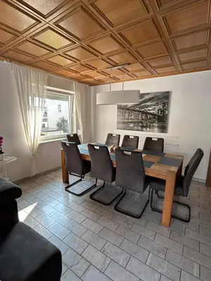 Ein Sitzbereich in der Unterkunft Haus Rheinterrasse