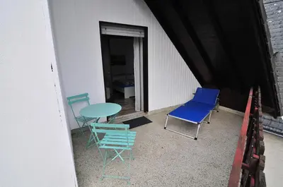 Ein Balkon oder eine Terrasse in der Unterkunft Haus Rheinterrasse