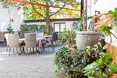 Ein Garten an der Unterkunft Gasthaus zur Linde