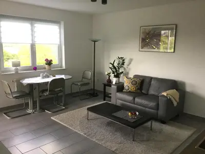 Ein Sitzbereich in der Unterkunft FeWo mit Fernblick