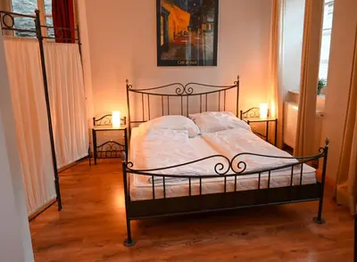 Ein Bett oder Betten in einem Zimmer der Unterkunft Haus Weihertor