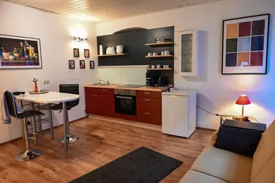 Küche/Küchenzeile in der Unterkunft Haus Weihertor