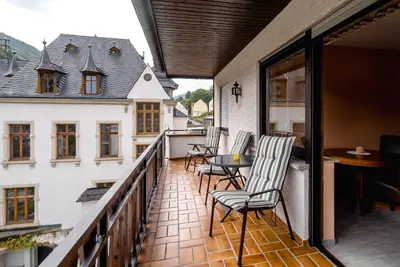Ein Balkon oder eine Terrasse in der Unterkunft Ferienweingut Göbel