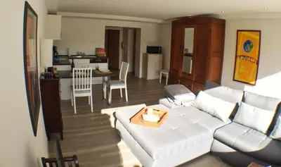 Küche/Küchenzeile in der Unterkunft Ferienwohnung An der Pferdsweide