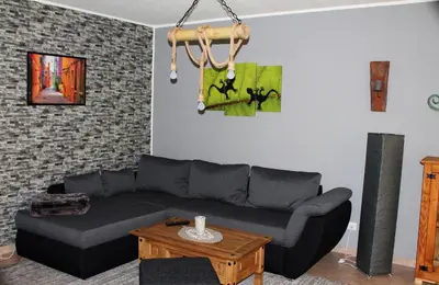 Ein Sitzbereich in der Unterkunft Ferienwohnung 