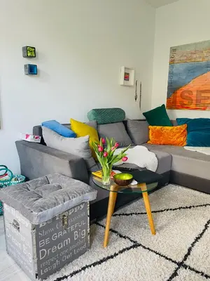 Ein Sitzbereich in der Unterkunft Ferienhaus Plan B. Wittlich