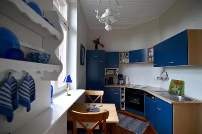 Küche/Küchenzeile in der Unterkunft Altes Pfarrhaus Gondershausen