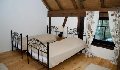Ein Bett oder Betten in einem Zimmer der Unterkunft Hof Liebeneck