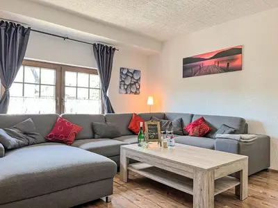 Ein Sitzbereich in der Unterkunft Apartment Holiday-Home Nr 1 am Bostalsee by Interhome