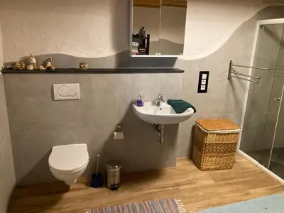 Ein Badezimmer in der Unterkunft Ferienhaus 