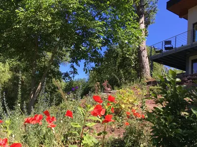 Ein Garten an der Unterkunft Ferienhaus HAAGALM