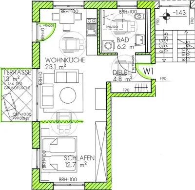Grundriss der Unterkunft Ferienwohnung Julia