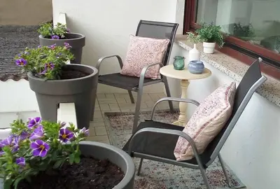 Ein Sitzbereich in der Unterkunft Ferienhaus Mosel Cottage in Piesport