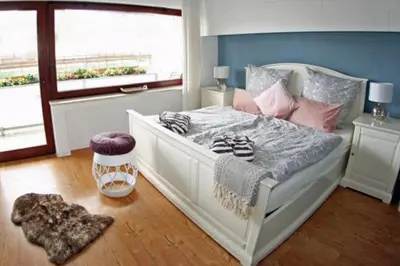 Ein Bett oder Betten in einem Zimmer der Unterkunft Ferienhaus Mosel Cottage in Piesport