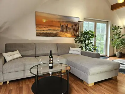Ein Sitzbereich in der Unterkunft Cochem Ferienwohnung Scheuer