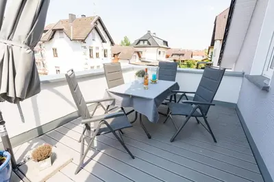 Ein Balkon oder eine Terrasse in der Unterkunft Ferienwohnung Hochgewächs