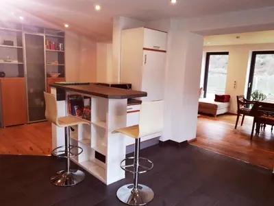 Küche/Küchenzeile in der Unterkunft Haus Korjässer