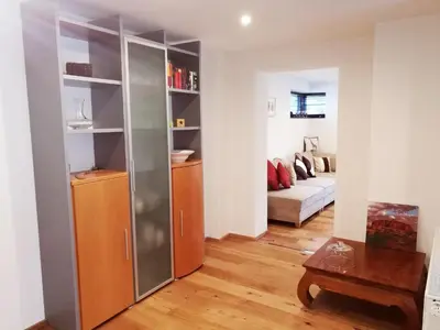 Ein Sitzbereich in der Unterkunft Haus Korjässer