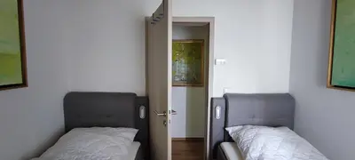 Ein Bett oder Betten in einem Zimmer der Unterkunft Ferienhaus Eifelurlaub