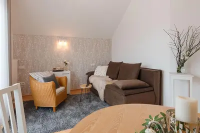 Ein Sitzbereich in der Unterkunft Am Quittenbaum