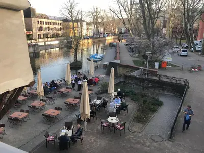 Blick auf einen Fluss in der Nähe der Ferienwohnung