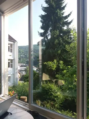 Ein Garten an der Unterkunft Ferienhaus Baederleiblick