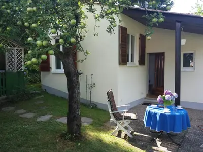 Ein Garten an der Unterkunft Ferienhaus Baederleiblick