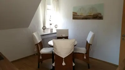 Ein Sitzbereich in der Unterkunft Haus Madle