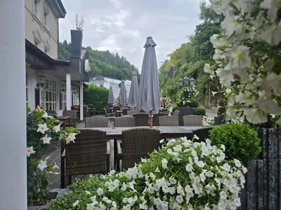 Ein Garten an der Unterkunft Parkhotel Idar-Oberstein