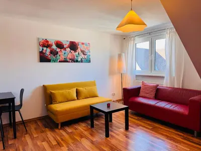 Ein Sitzbereich in der Unterkunft Klassen Stay - City Apartments Koblenz Altstadt