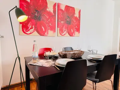 Ein Sitzbereich in der Unterkunft Klassen Stay - City Apartments Koblenz Altstadt