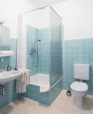 Ein Badezimmer in der Unterkunft Altes Forsthaus