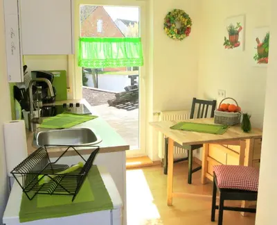 Küche/Küchenzeile in der Unterkunft Ferienwohnung Voelkel mit Dachterrasse