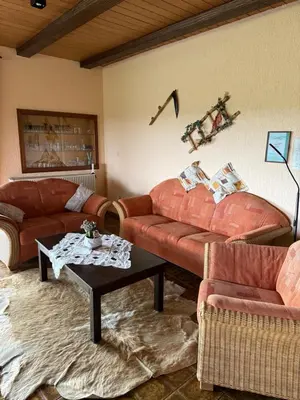 Ein Sitzbereich in der Unterkunft Petryhof