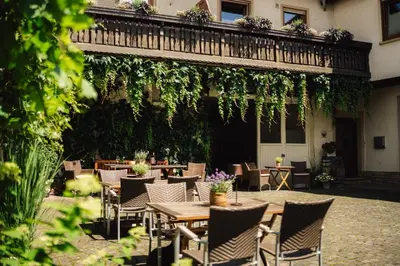 Ein Garten an der Unterkunft Weingut und Gästehaus Holger Alt