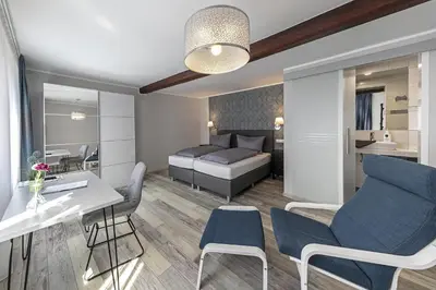 Ein Bett oder Betten in einem Zimmer der Unterkunft Haus Mittelrhein