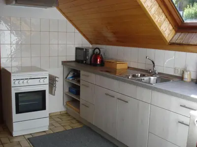 Küche/Küchenzeile in der Unterkunft Ferienwohnung Lydia