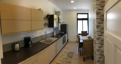 Küche/Küchenzeile in der Unterkunft Haus am Mühlbach