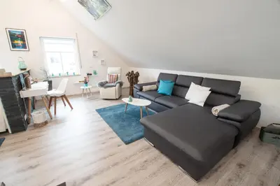 Ein Sitzbereich in der Unterkunft Haus Sybille